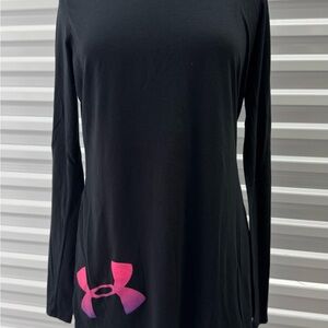 Under Armour Women's Black and Pink Long Sleeve Tee